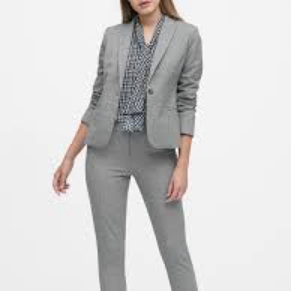 Banana Republic Classic Fit Charcoal Gray One Button Washable Blazer Size 6 - Picture 10 of 12